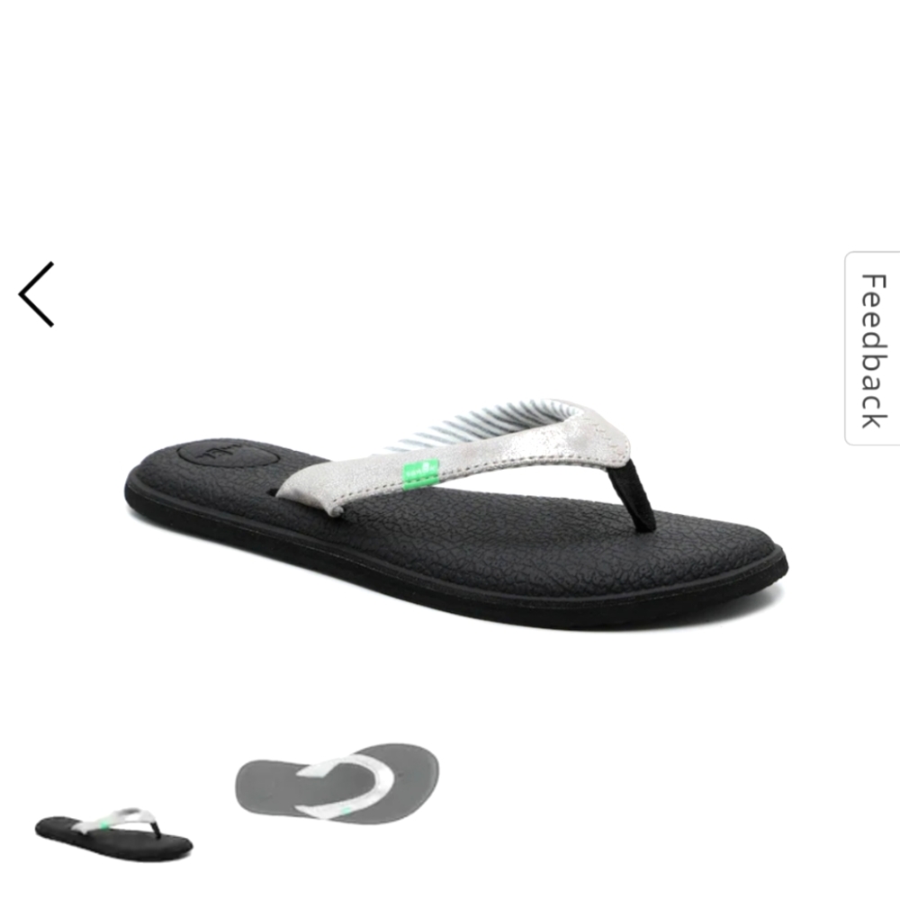 NEW Sanuk sz 8 metallic flip flop